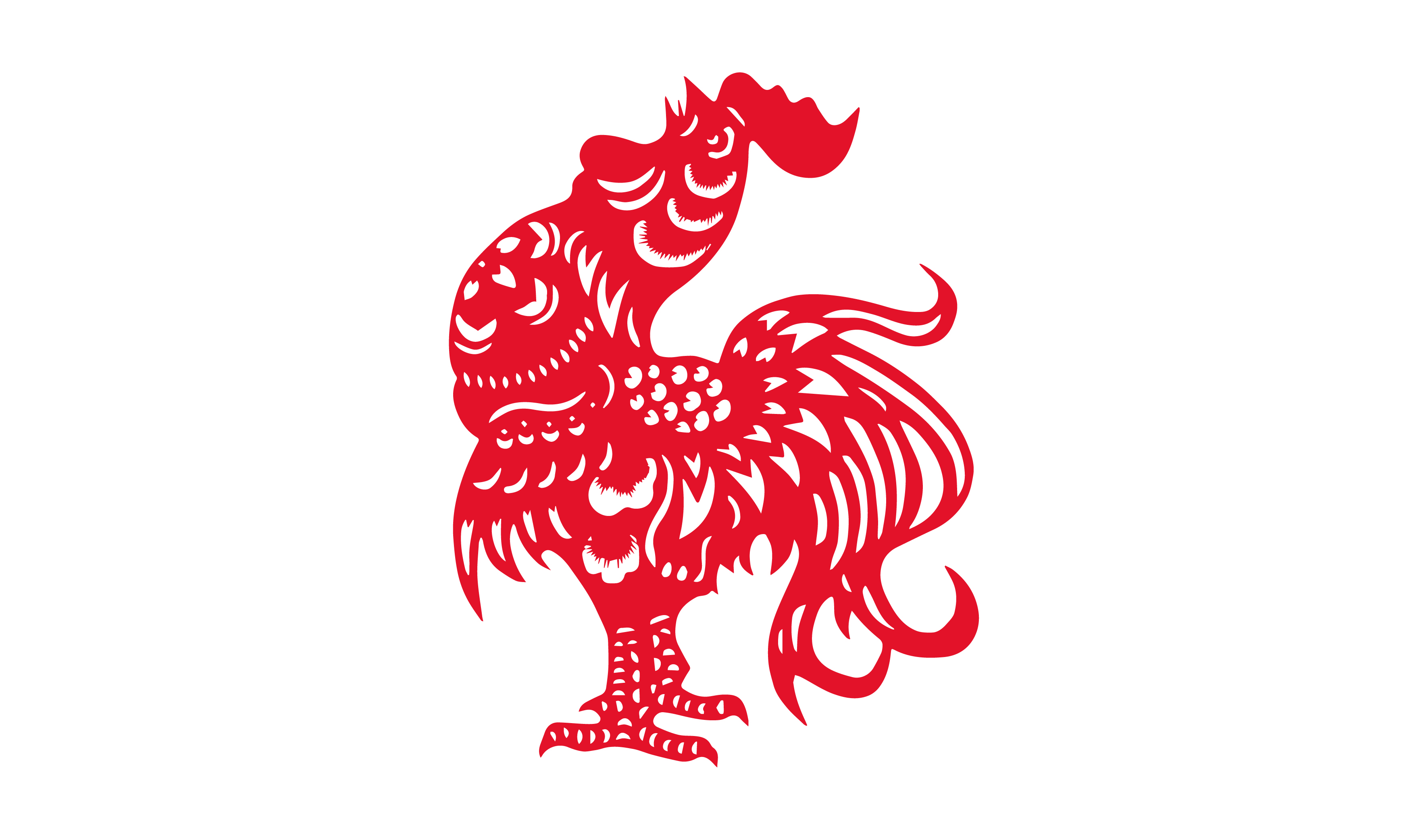 新年-生肖鸡-剪纸矢量元素